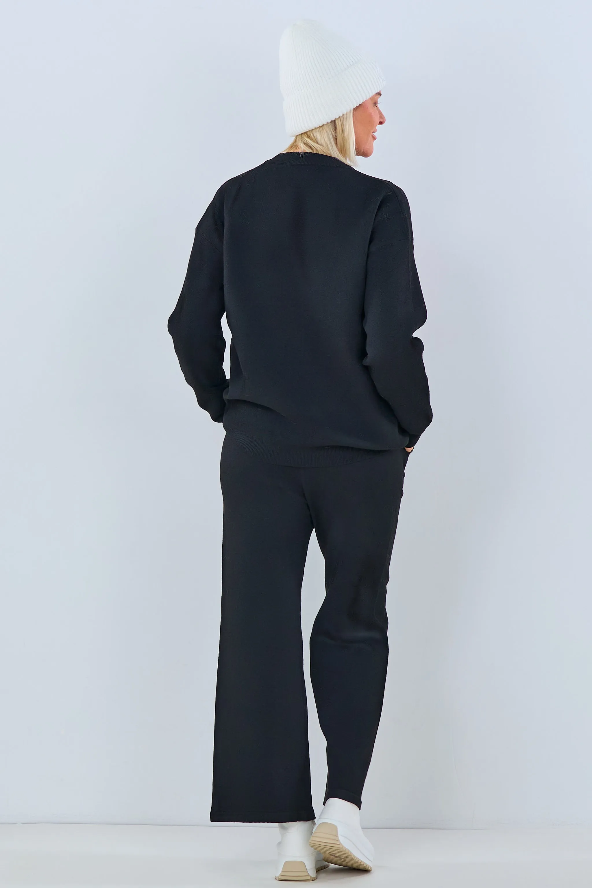 2-Teiler Pulli und Hose - GIRL POWER, schwarz