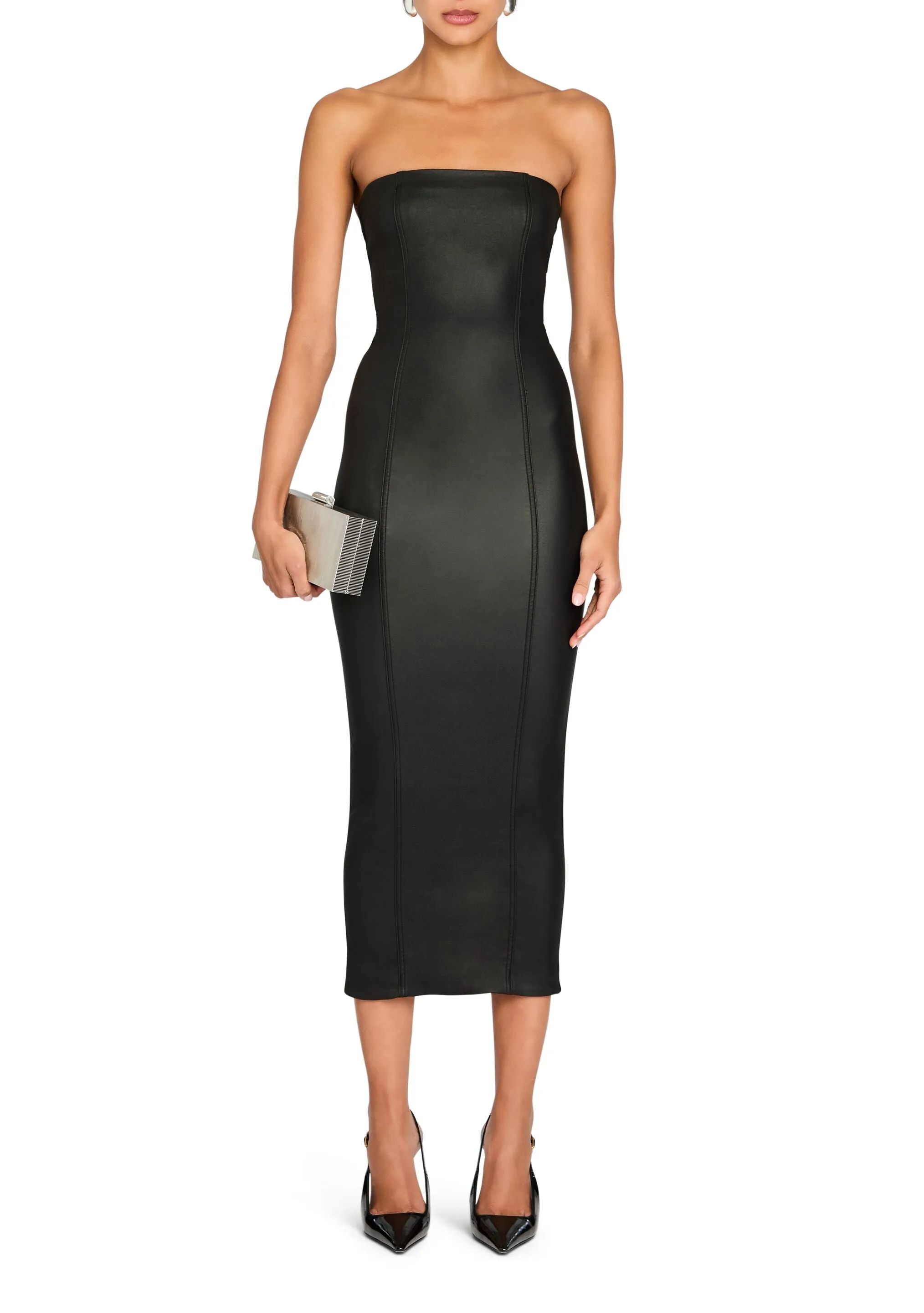 Adalaide Coated Denim Midi Dress
