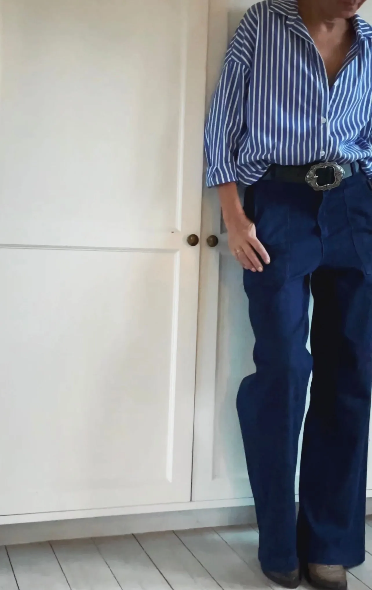 BAGGY CHINO WITH BIG POCKETS - DENIM BLUE