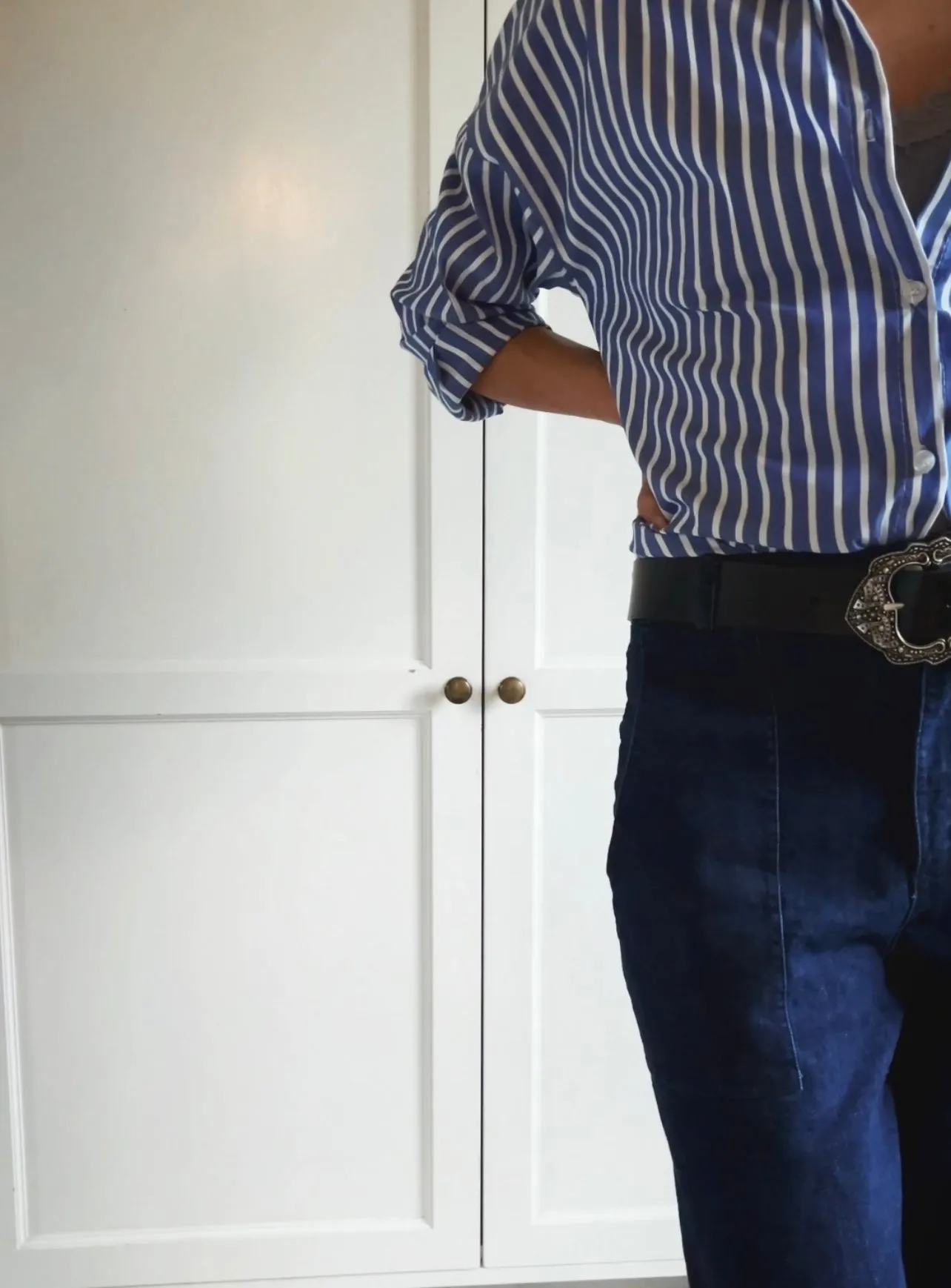 BAGGY CHINO WITH BIG POCKETS - DENIM BLUE