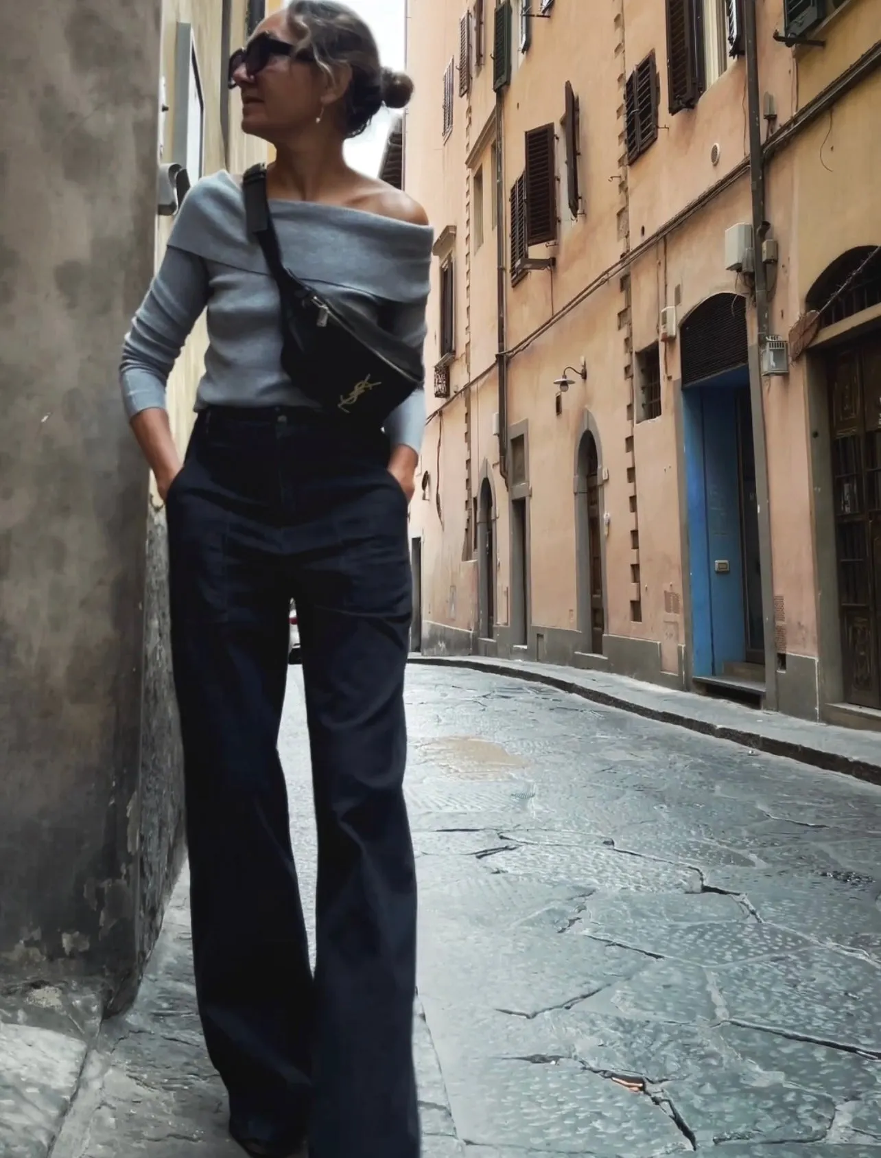 BAGGY CHINO WITH BIG POCKETS - WASHED BLACK