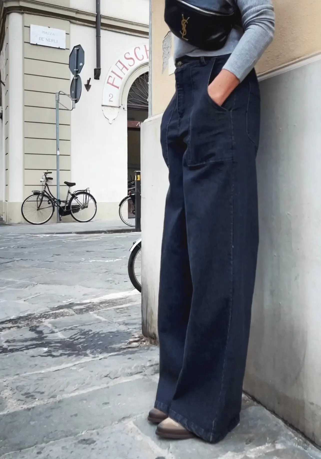 BAGGY CHINO WITH BIG POCKETS - WASHED BLACK