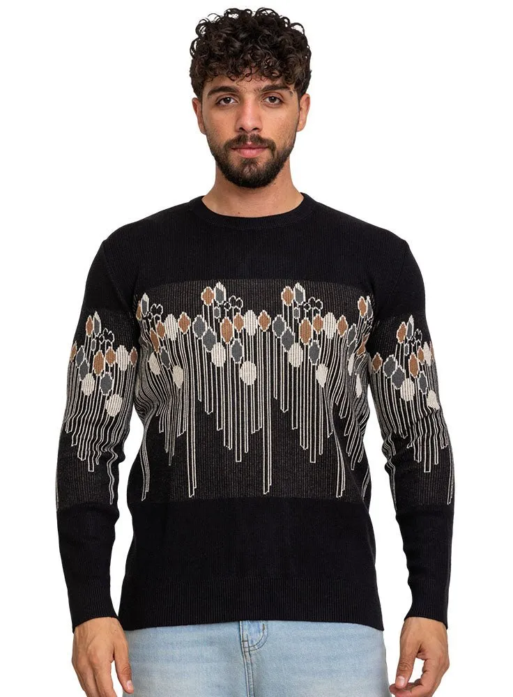 Black-Design120-1 Br-Striped Pullover