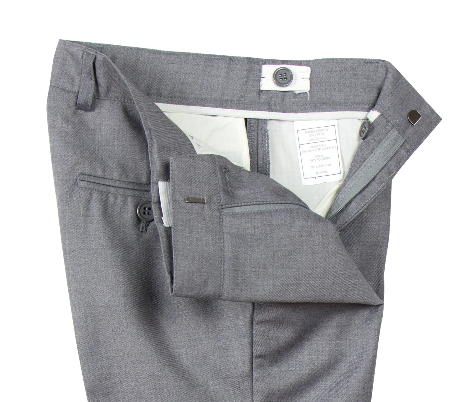 Boys' 4 Piece Suspenders Outfit, Light Grey/White/Grey
