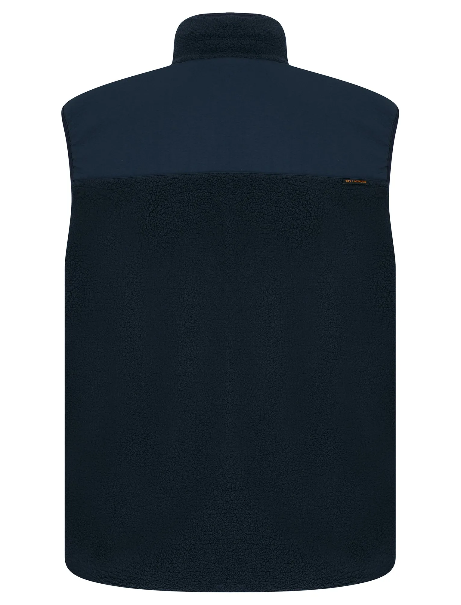 Calixto Teddy Borg Fleece Gilet Body Warmer in Sky Captain Navy - Tokyo Laundry