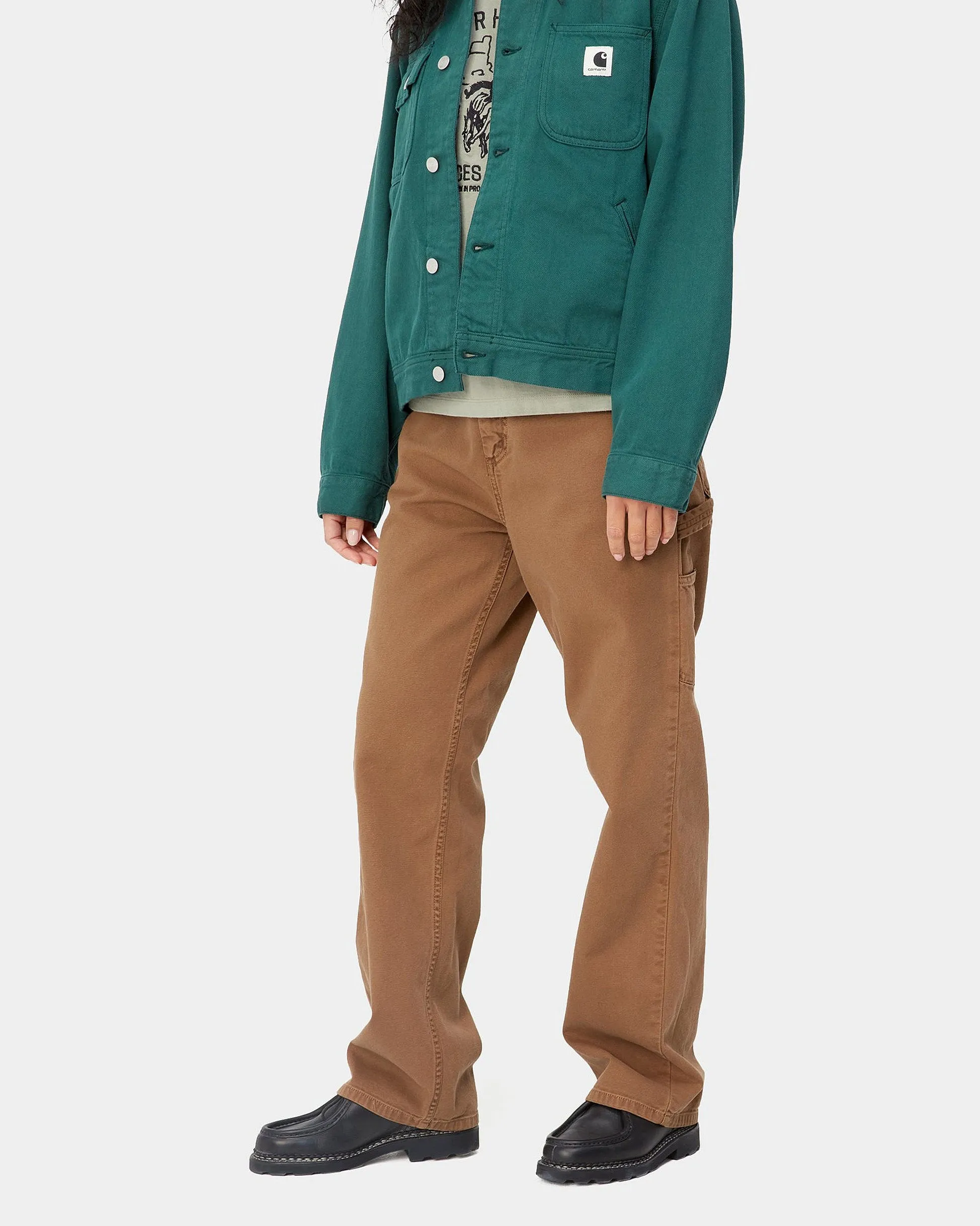 Carhartt WIP Womens Pierce Pant Straight Fit Canvas Trousers - Tamarind Faded