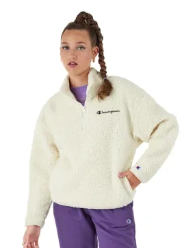 Champion Women's High Pile ¼ Zip Pullover, Script Logo Natural W9247 586EAB NTC