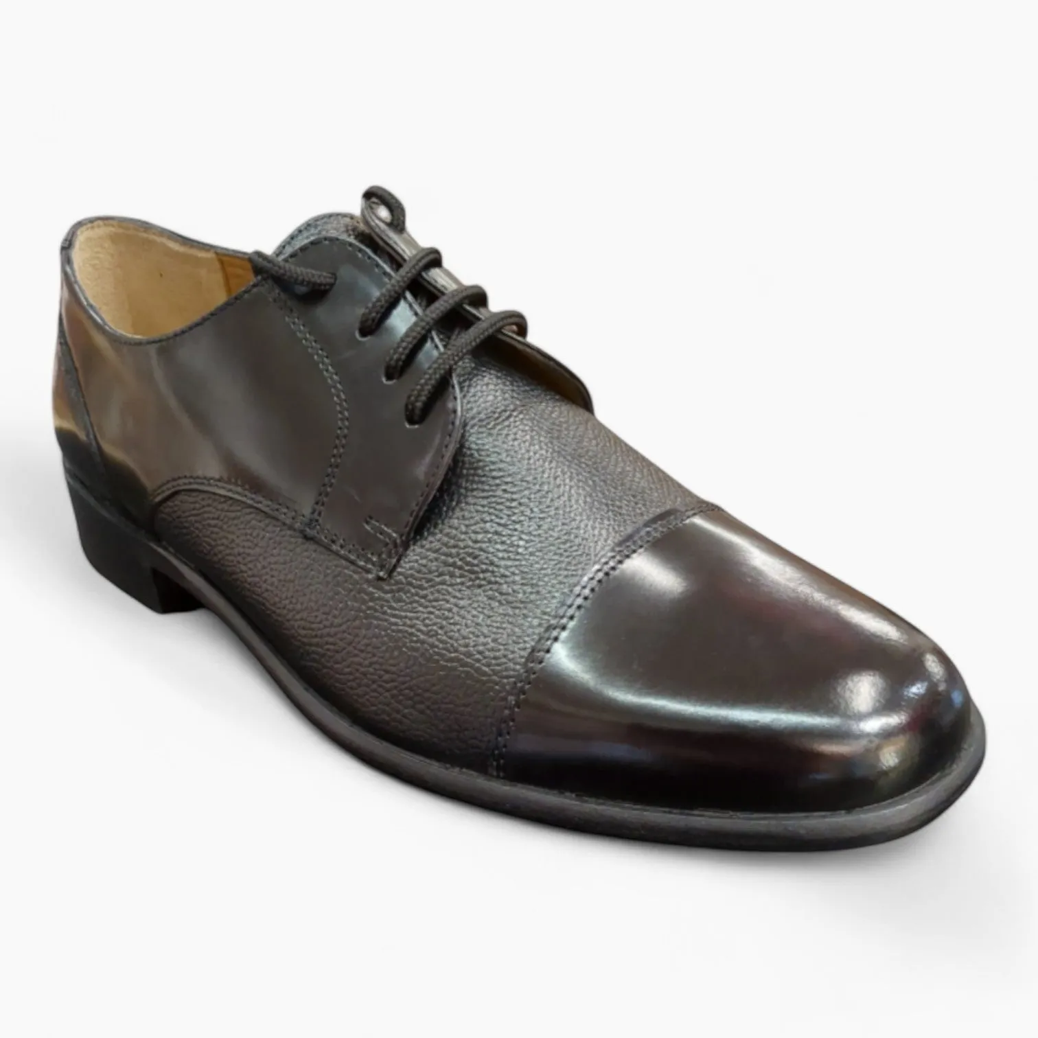 Classic Black Leather Lace-Up Men's Shoe - Rombah Wallace Farnham
