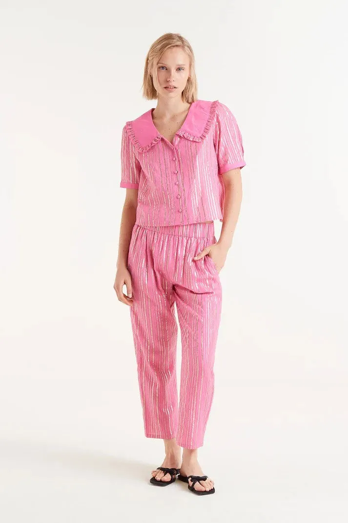 Compania Fantastica Pink Lurex Long Trousers