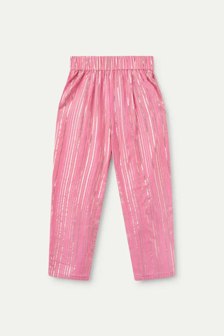 Compania Fantastica Pink Lurex Long Trousers
