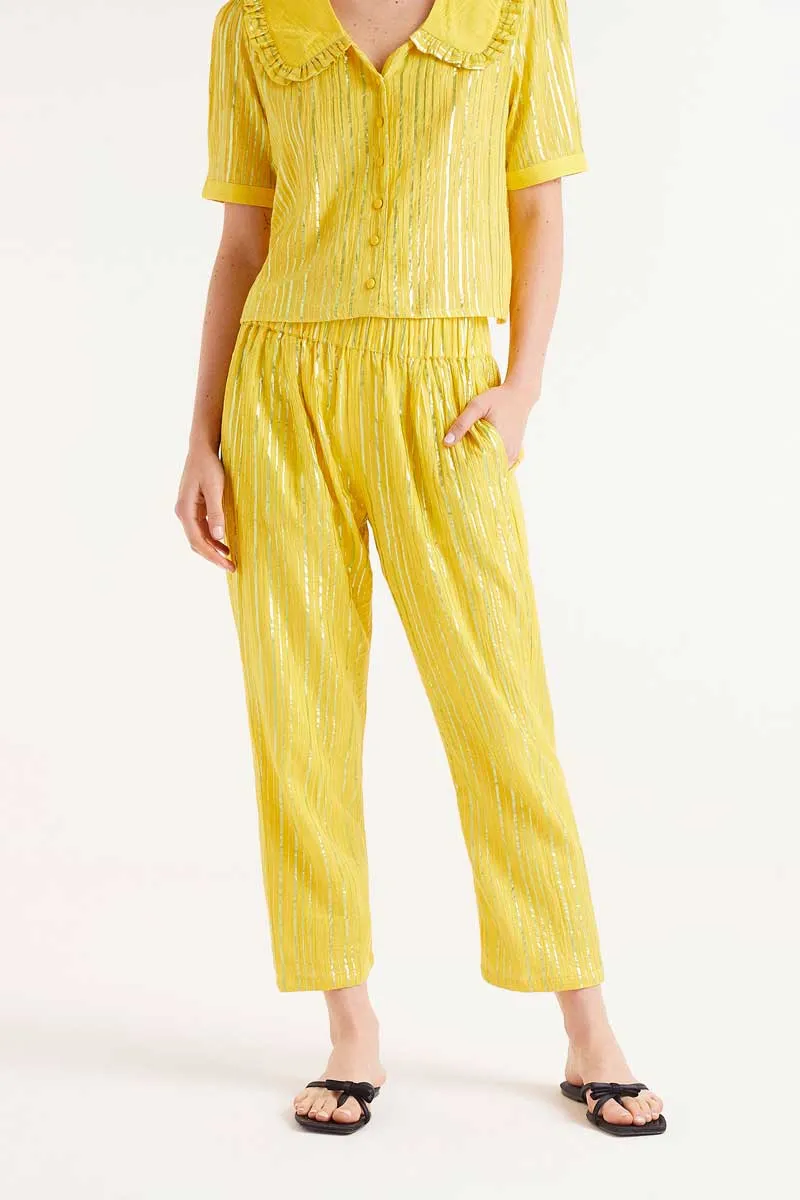 Compania Fantastica Yellow Lurex Trousers