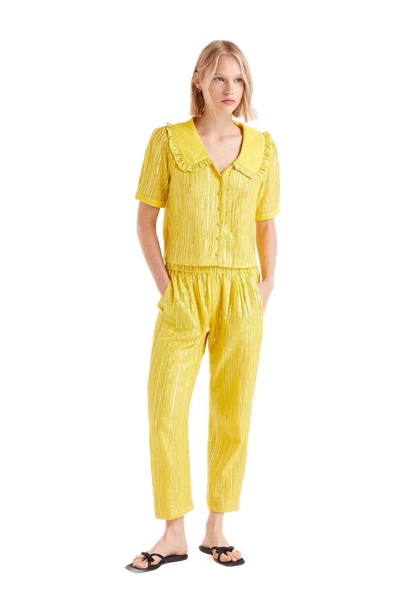 Compania Fantastica Yellow Lurex Trousers
