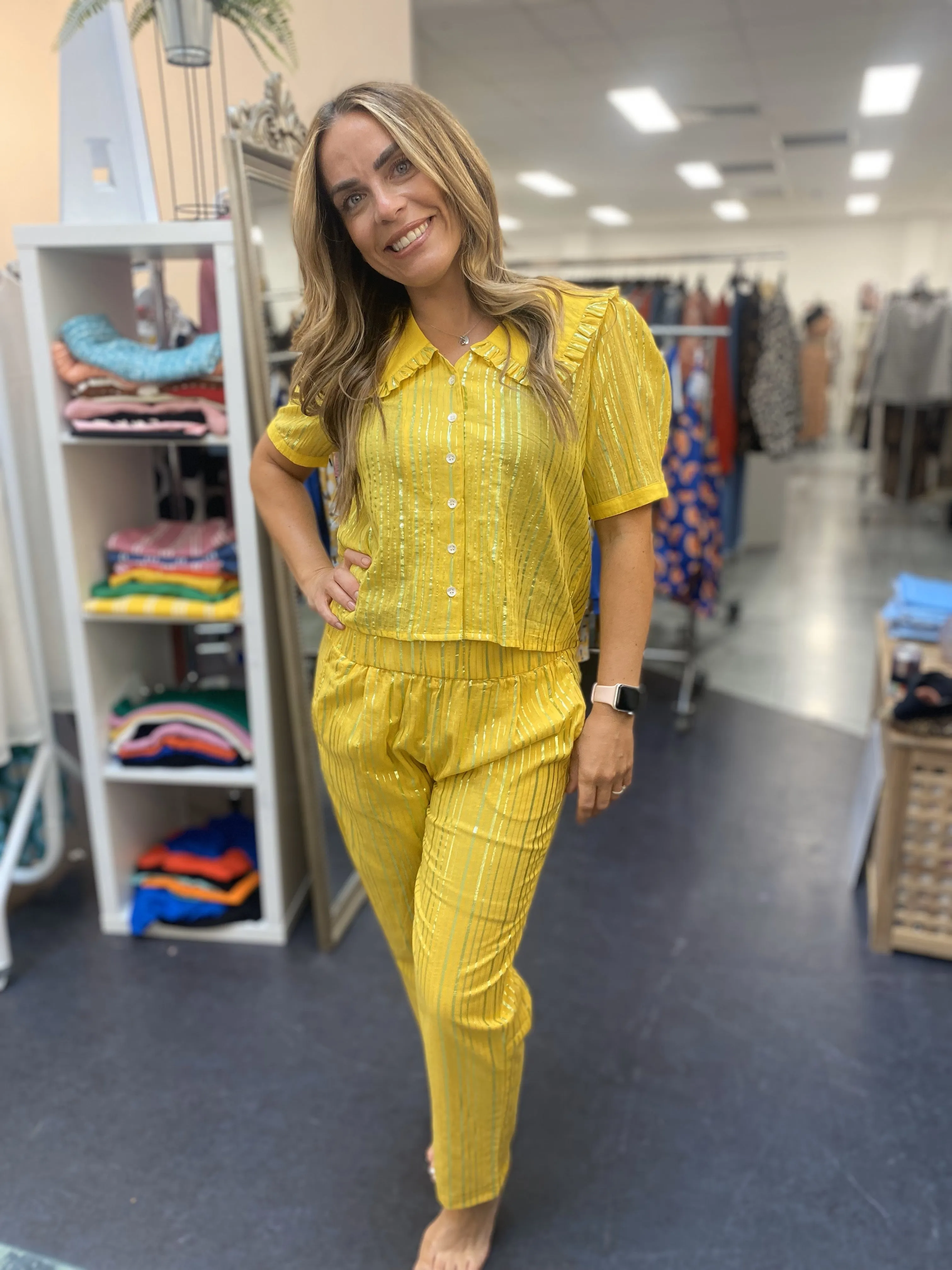 Compania Fantastica Yellow Lurex Trousers
