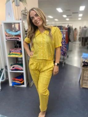 Compania Fantastica Yellow Lurex Trousers