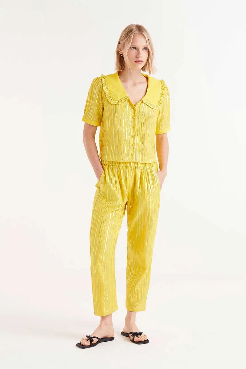 Compania Fantastica Yellow Lurex Trousers