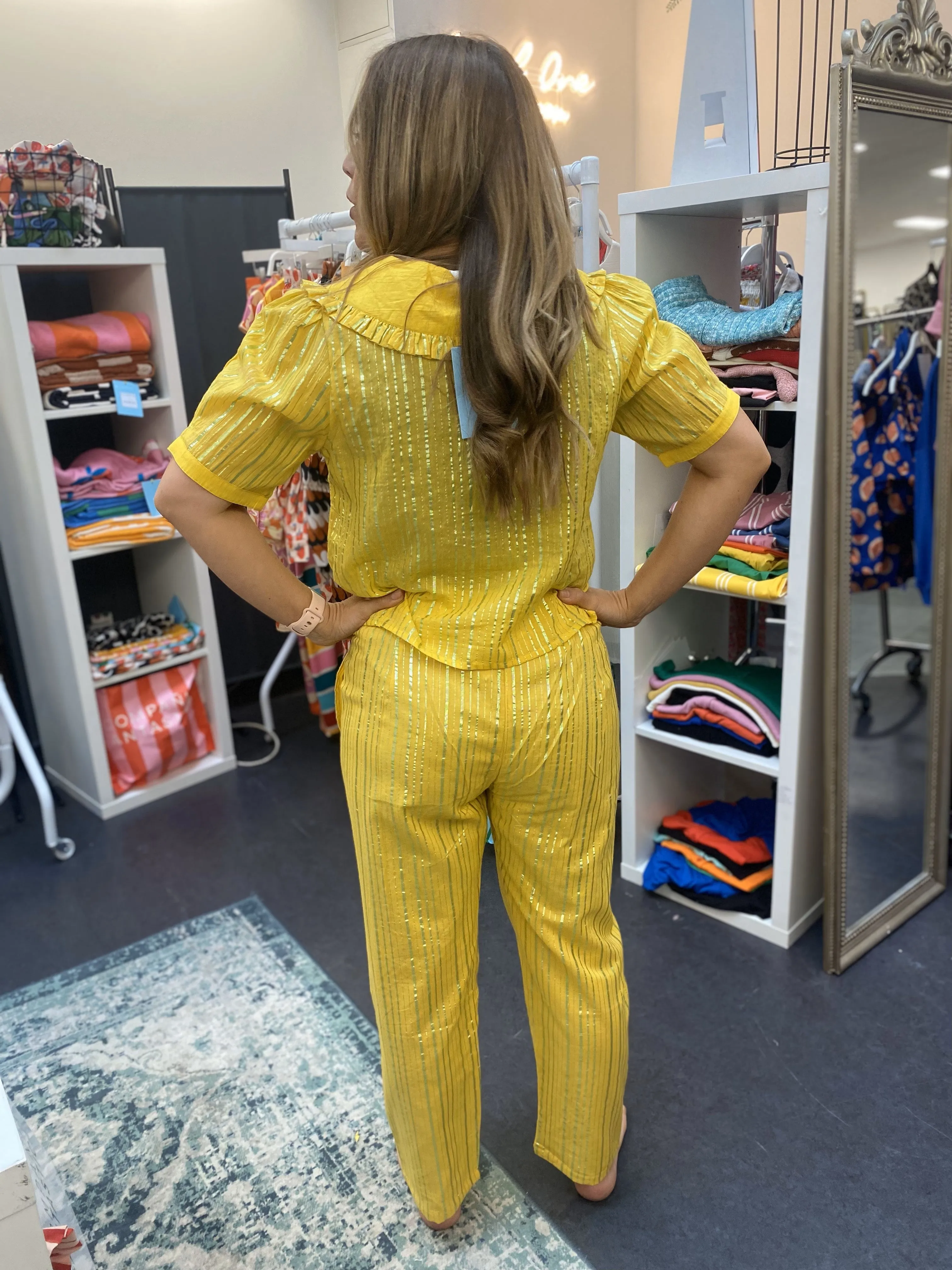 Compania Fantastica Yellow Lurex Trousers