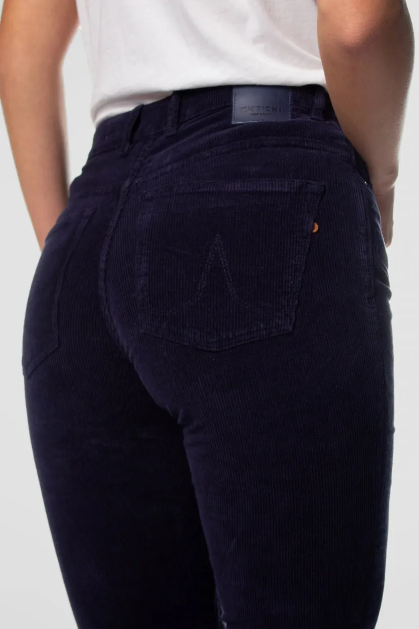 corduroy pants - lisette flare - night blue