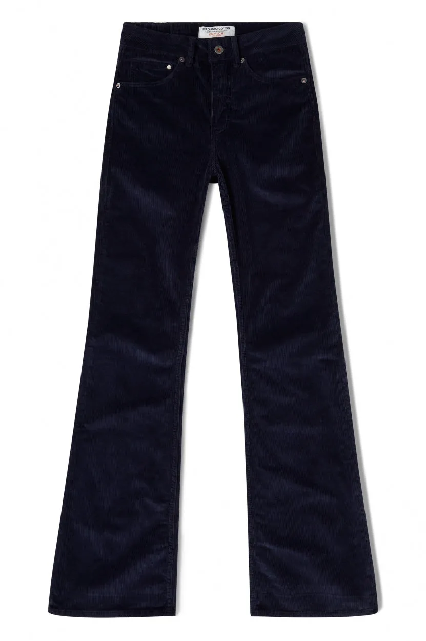 corduroy pants - lisette flare - night blue