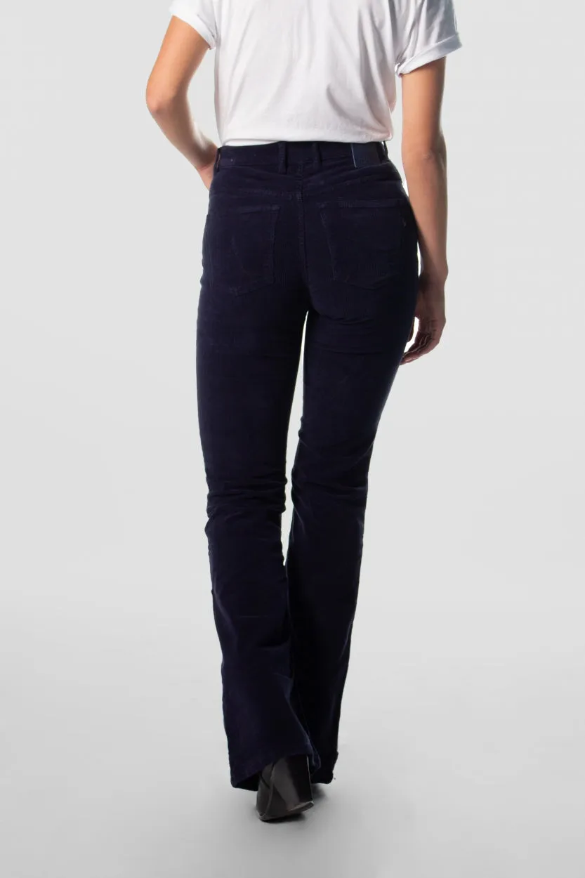 corduroy pants - lisette flare - night blue