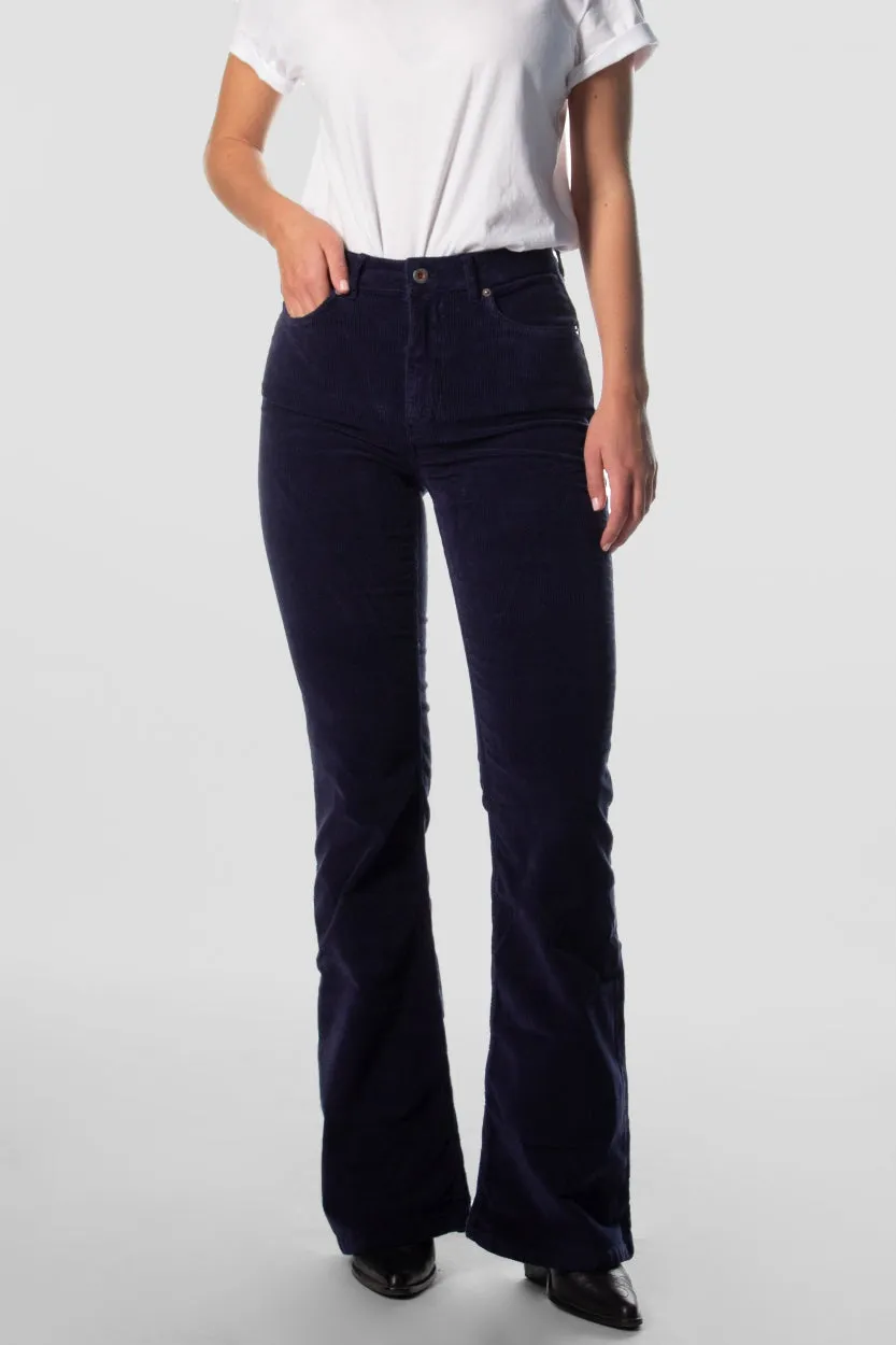 corduroy pants - lisette flare - night blue