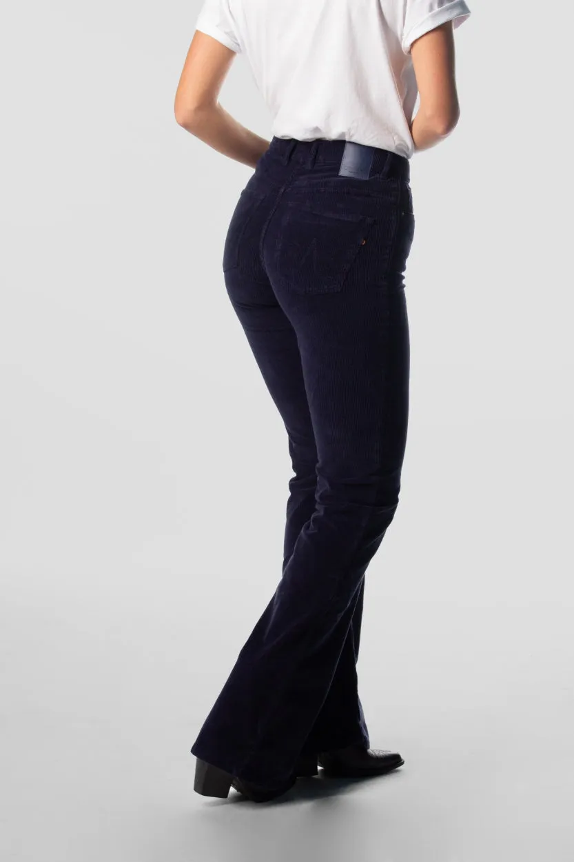 corduroy pants - lisette flare - night blue