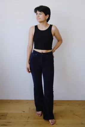 corduroy pants - lisette flare - night blue