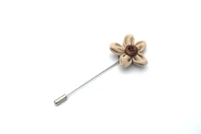 Daisy Button Lapel Pin, Sand