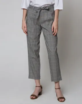 Details Long Pants Tapered W Shell Fabric Belt Gingham Patte