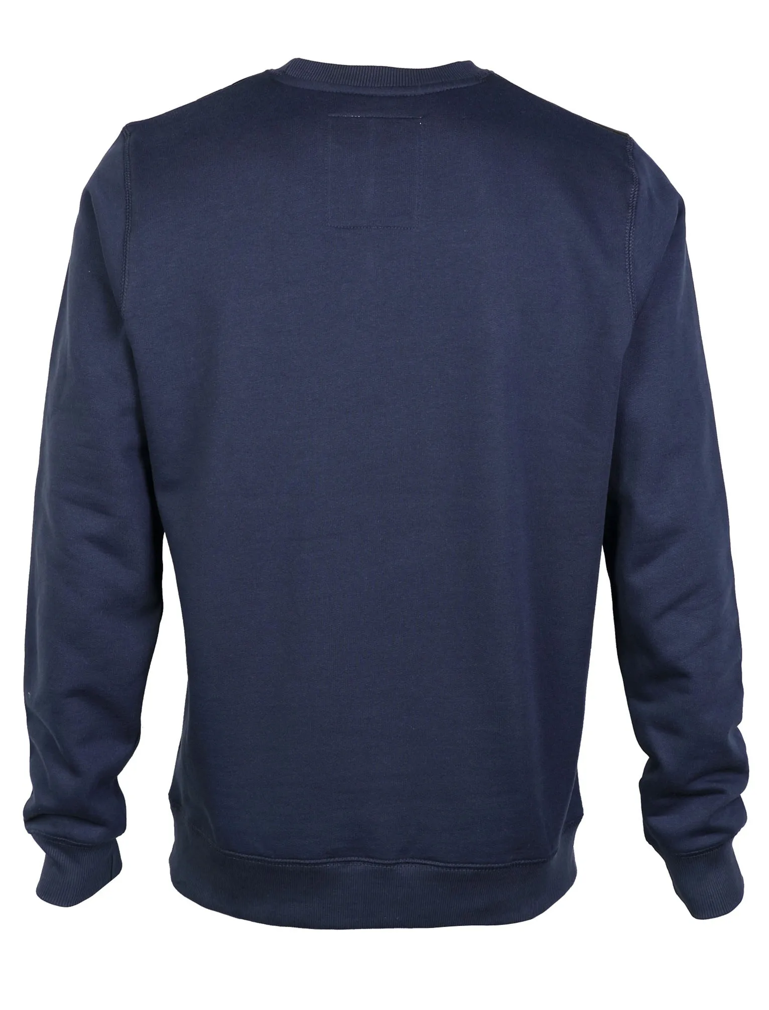 Dissident Butler leather panel sweater in Midnight Blue