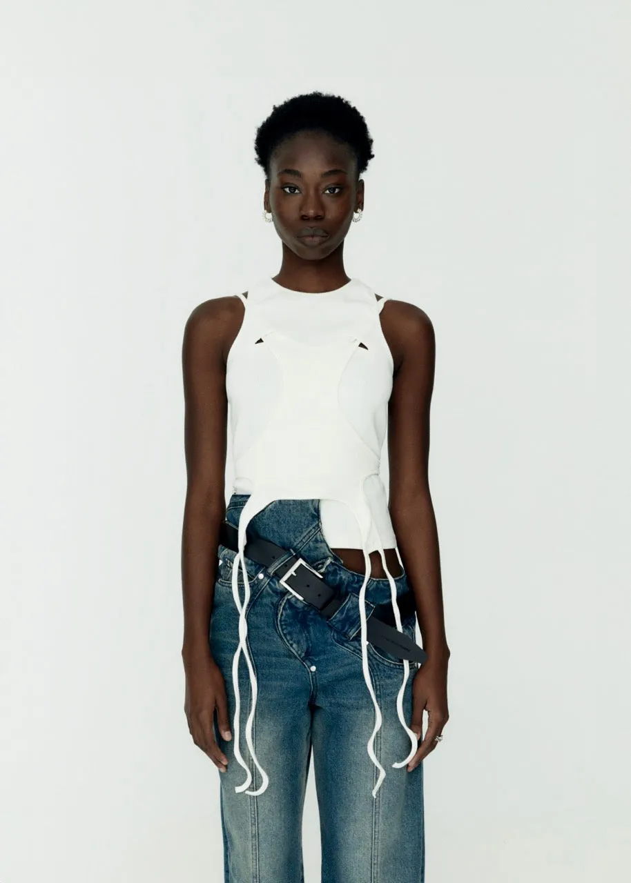 Double Tank Top White
