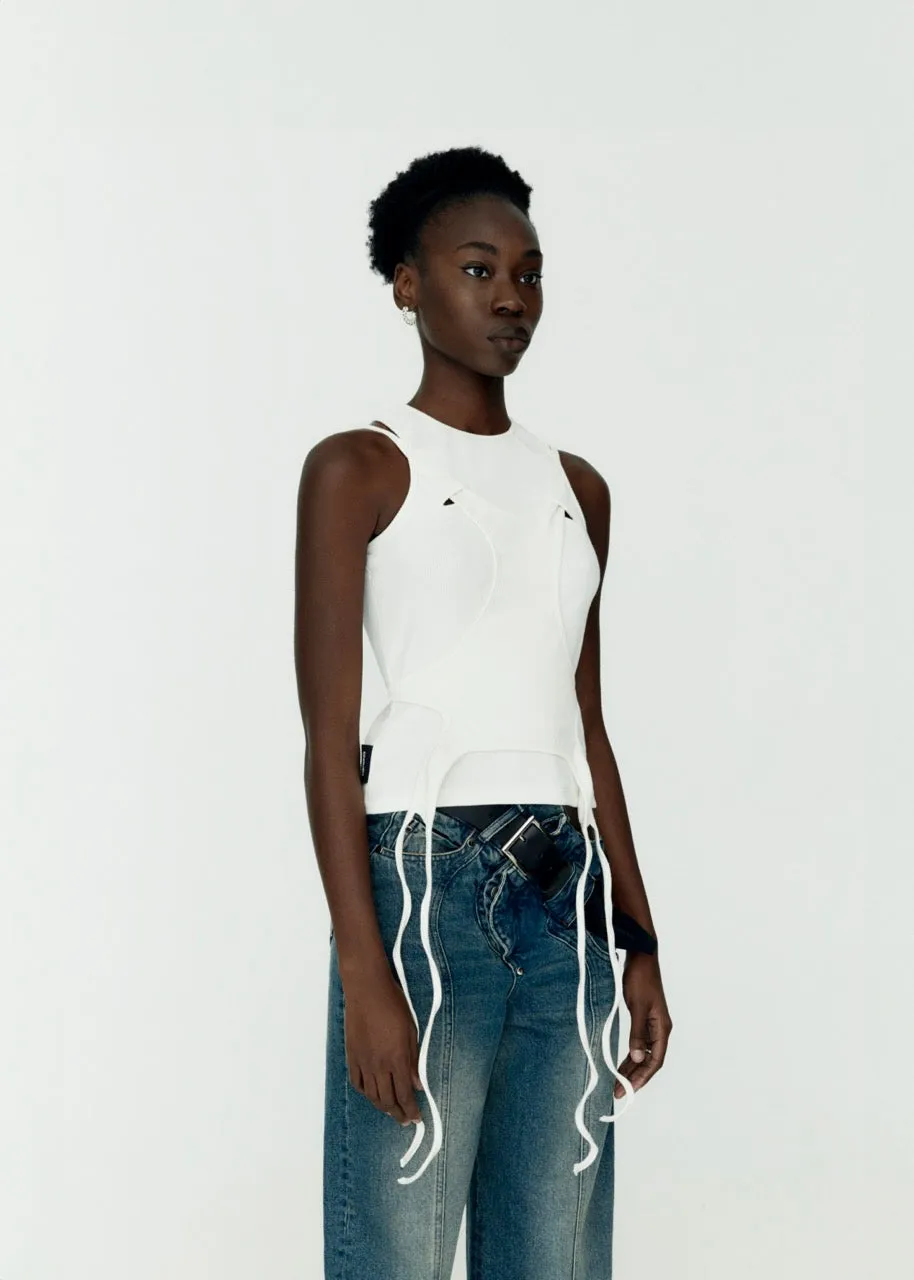 Double Tank Top White