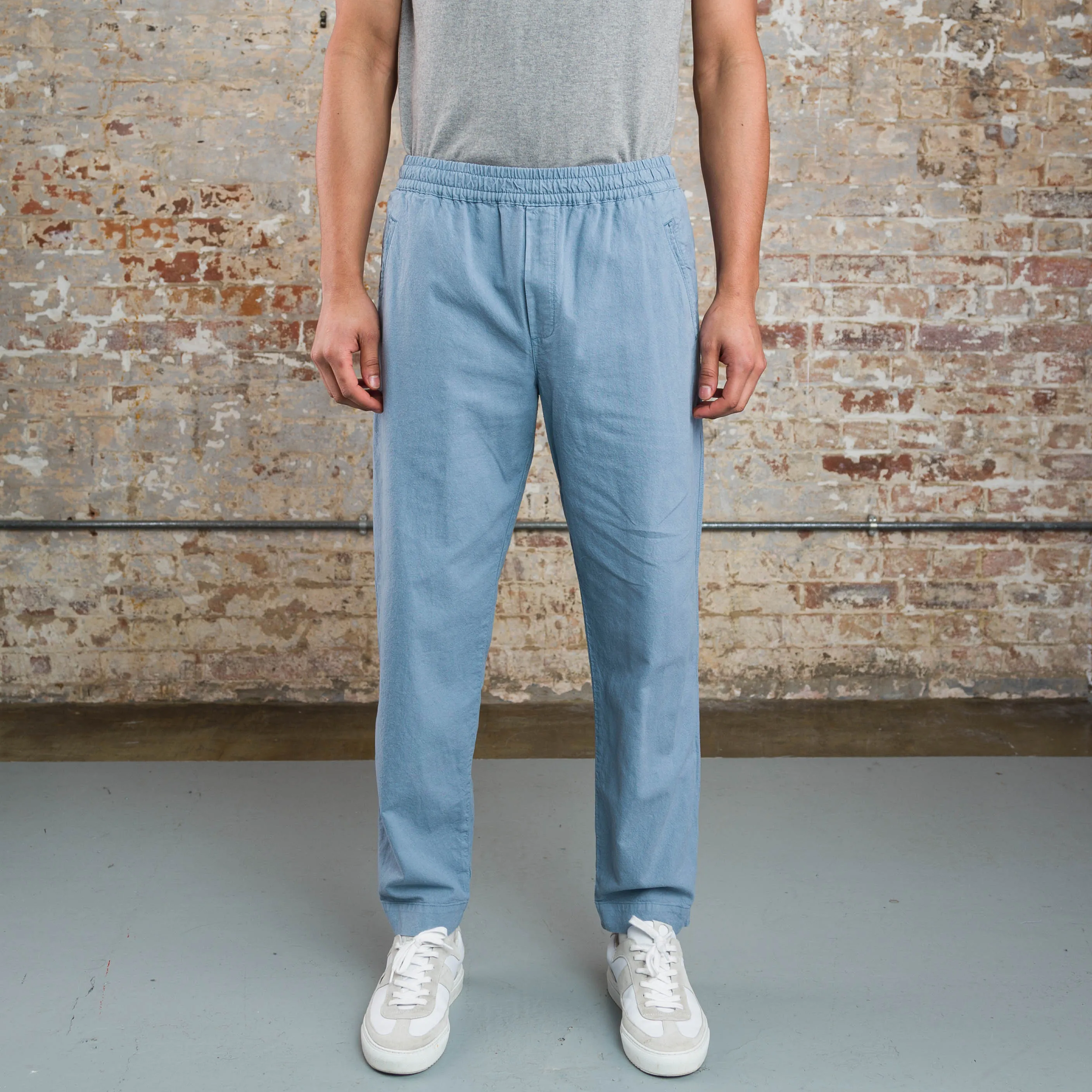 Drawcord Good Walk Chino - Sky Blue Linen