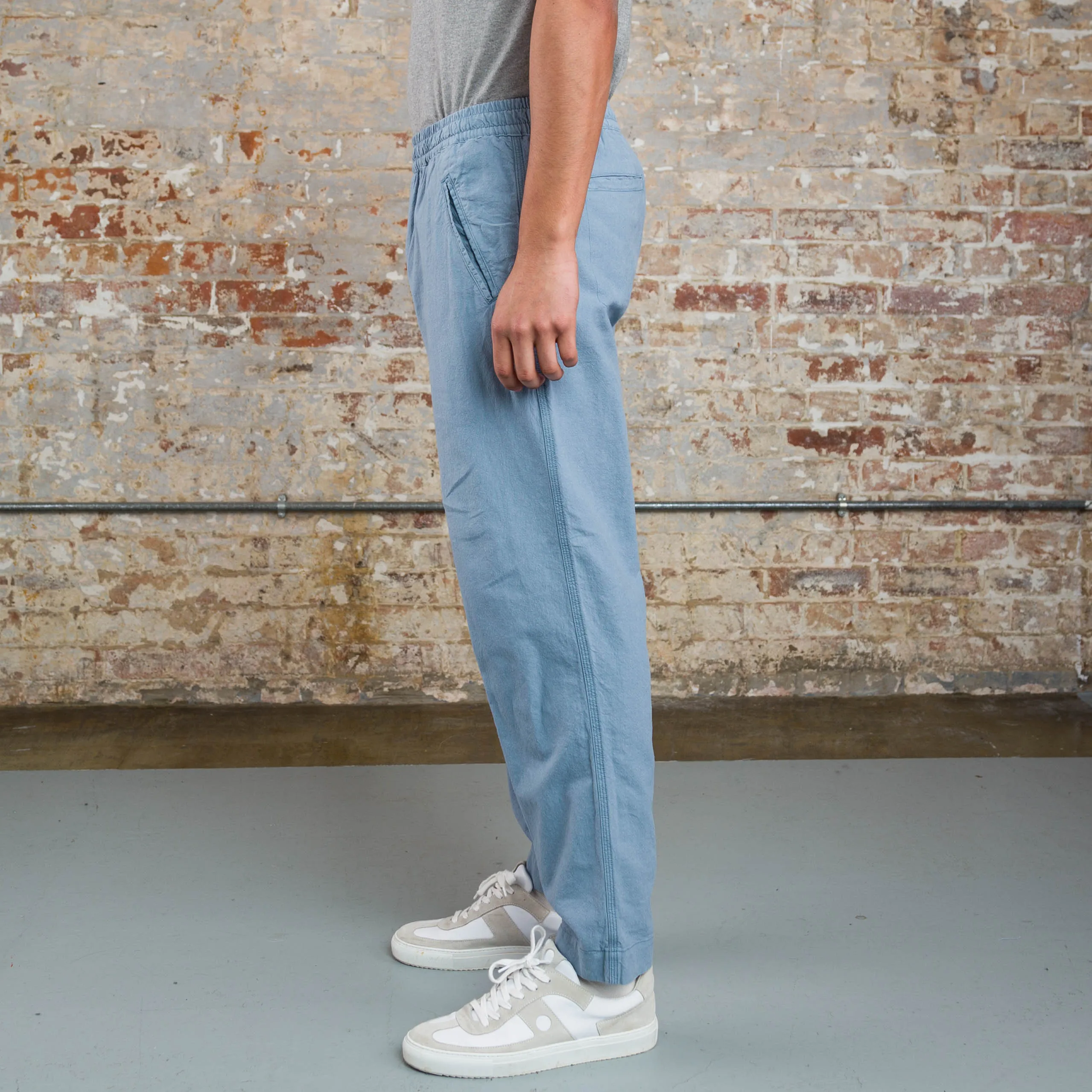Drawcord Good Walk Chino - Sky Blue Linen