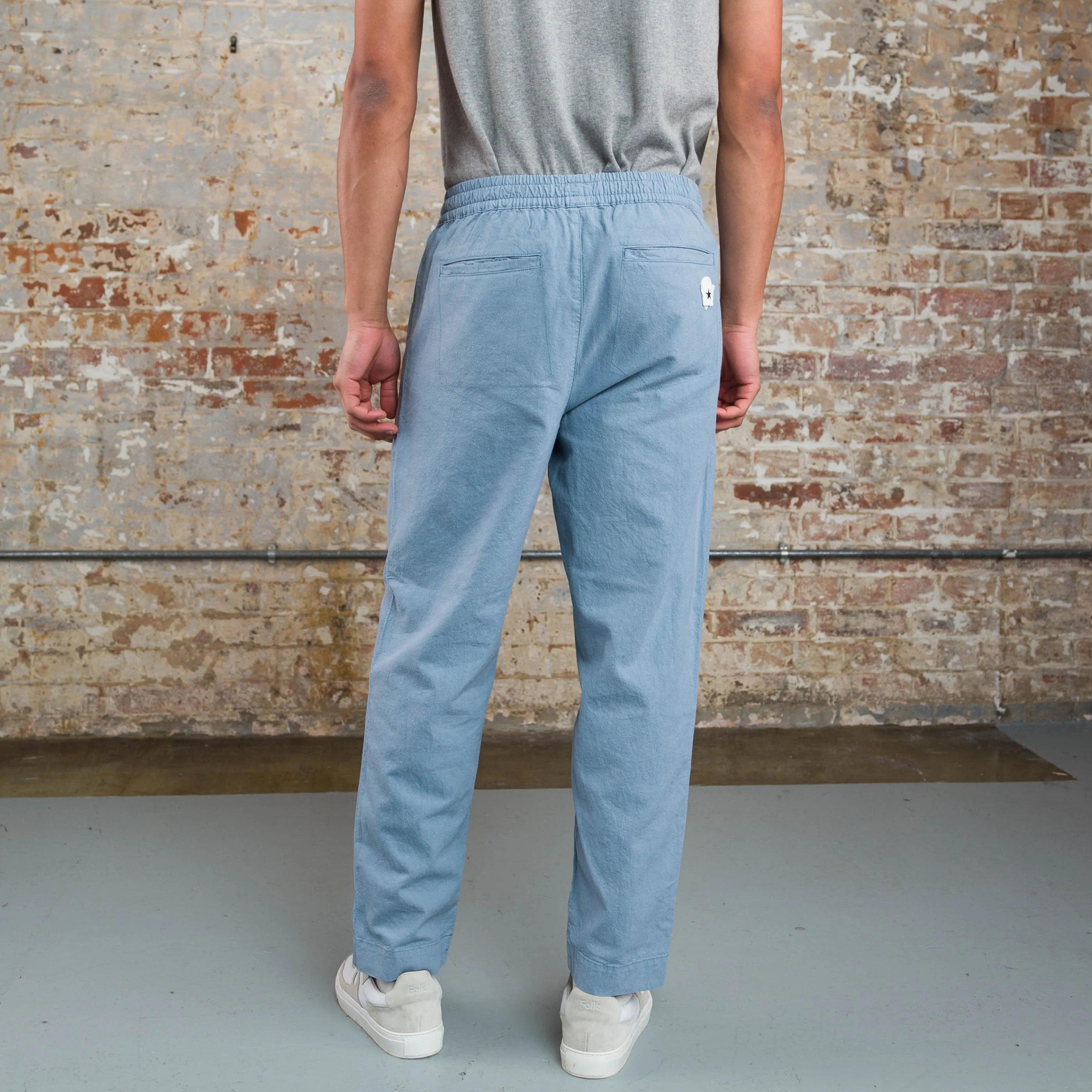 Drawcord Good Walk Chino - Sky Blue Linen