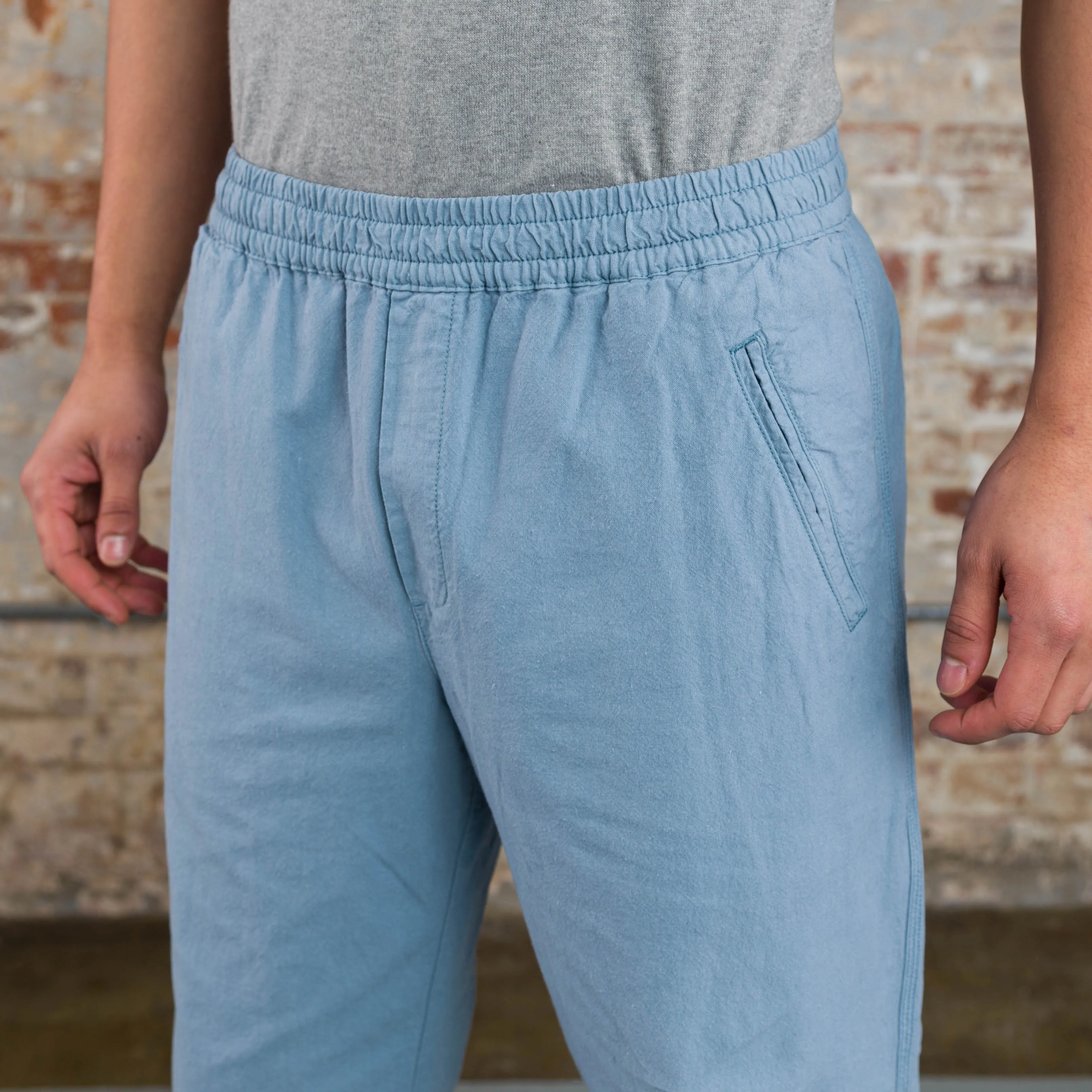 Drawcord Good Walk Chino - Sky Blue Linen