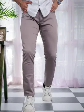 Dusky Purple Stretch Cotton Chinos