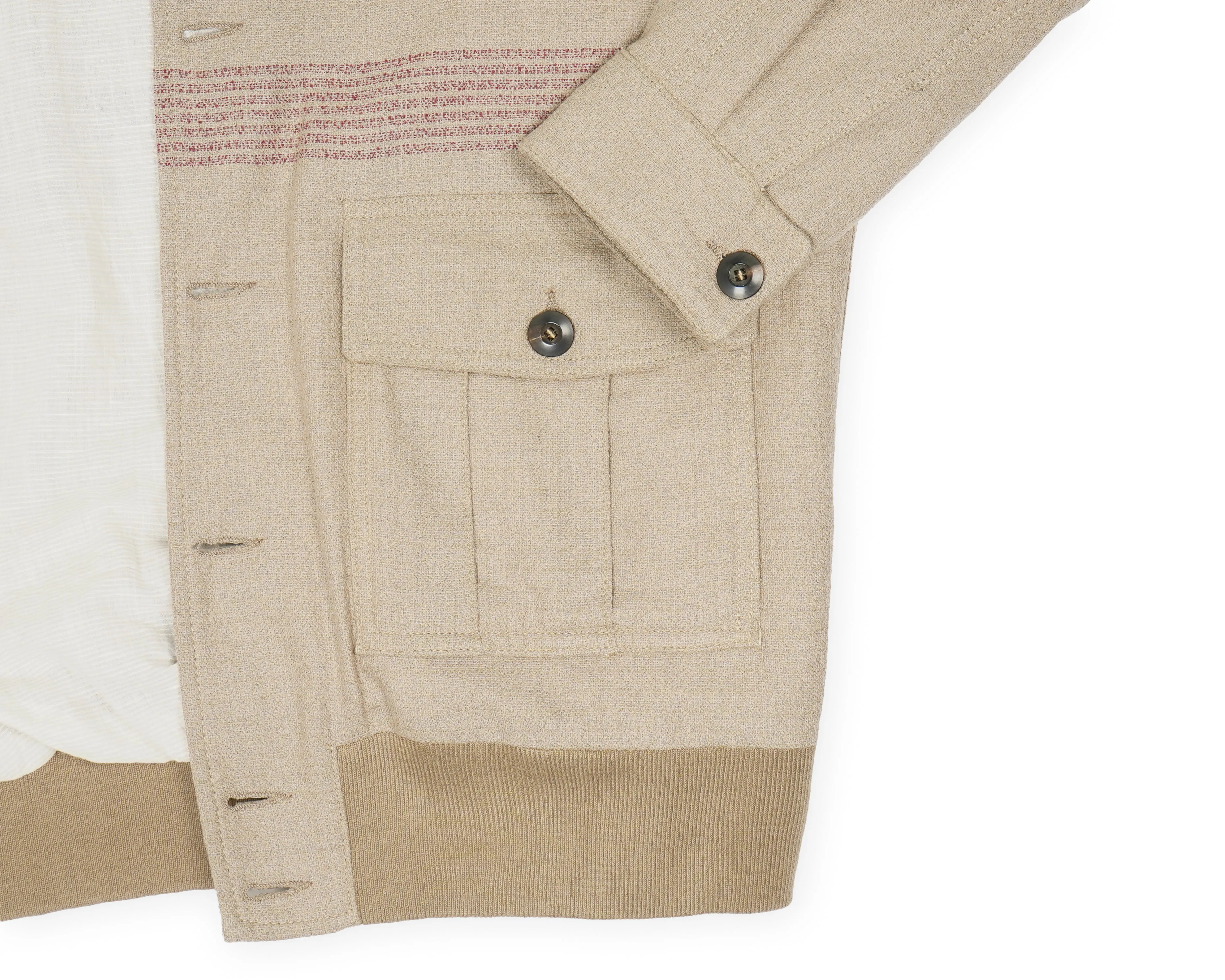 Eidos - Beige Wool Pinico Bomber Jacket 50