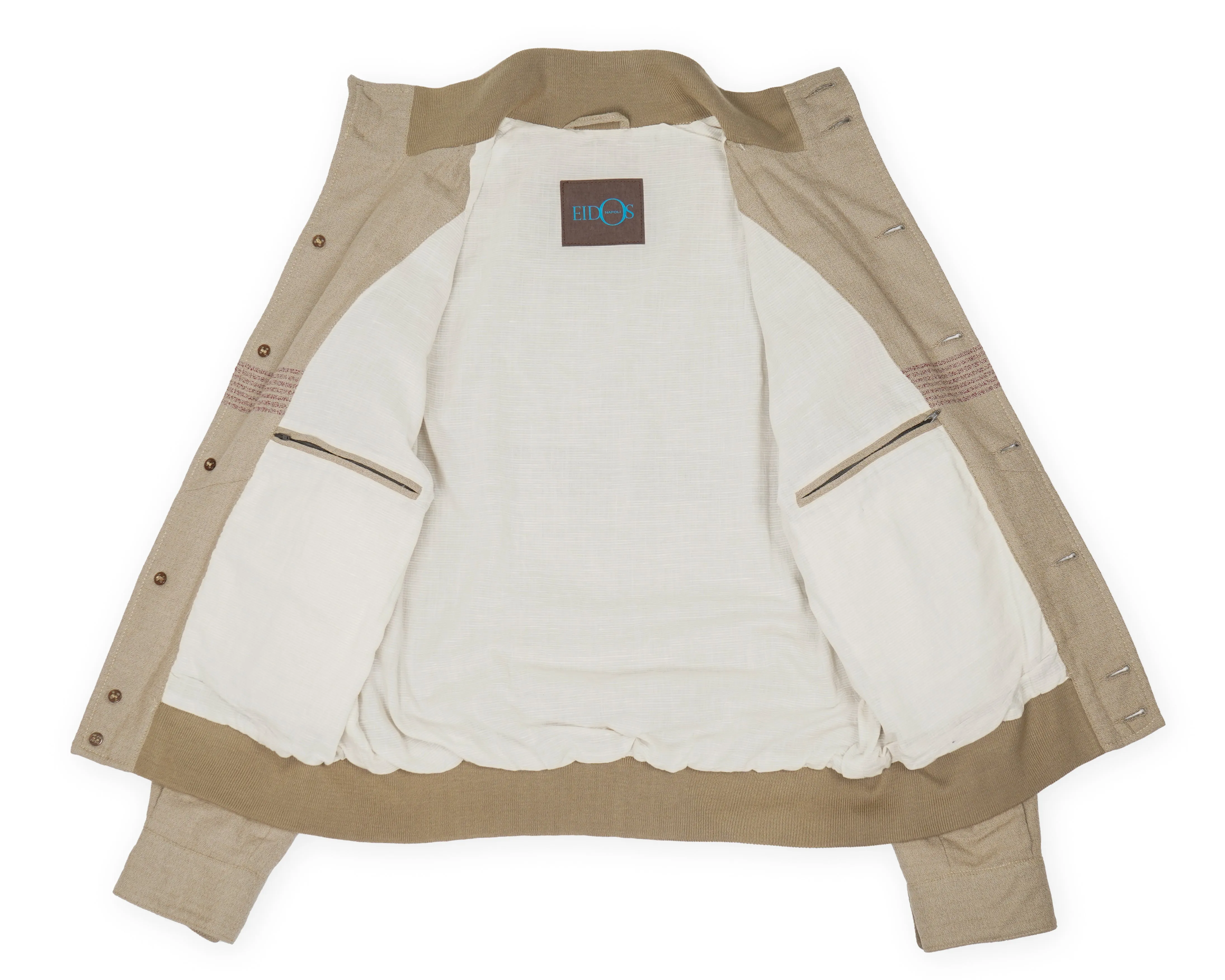Eidos - Beige Wool Pinico Bomber Jacket 50