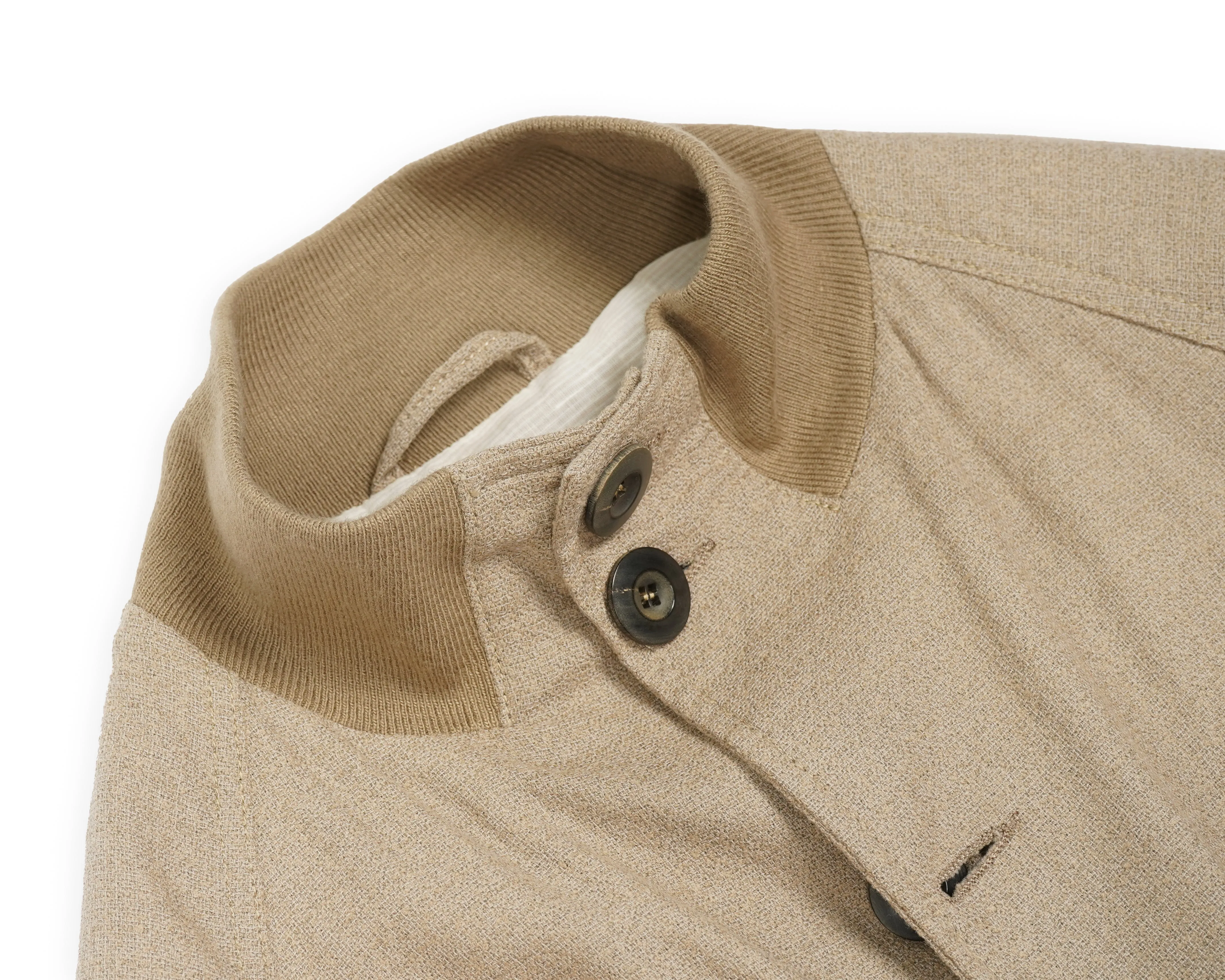 Eidos - Beige Wool Pinico Bomber Jacket 50