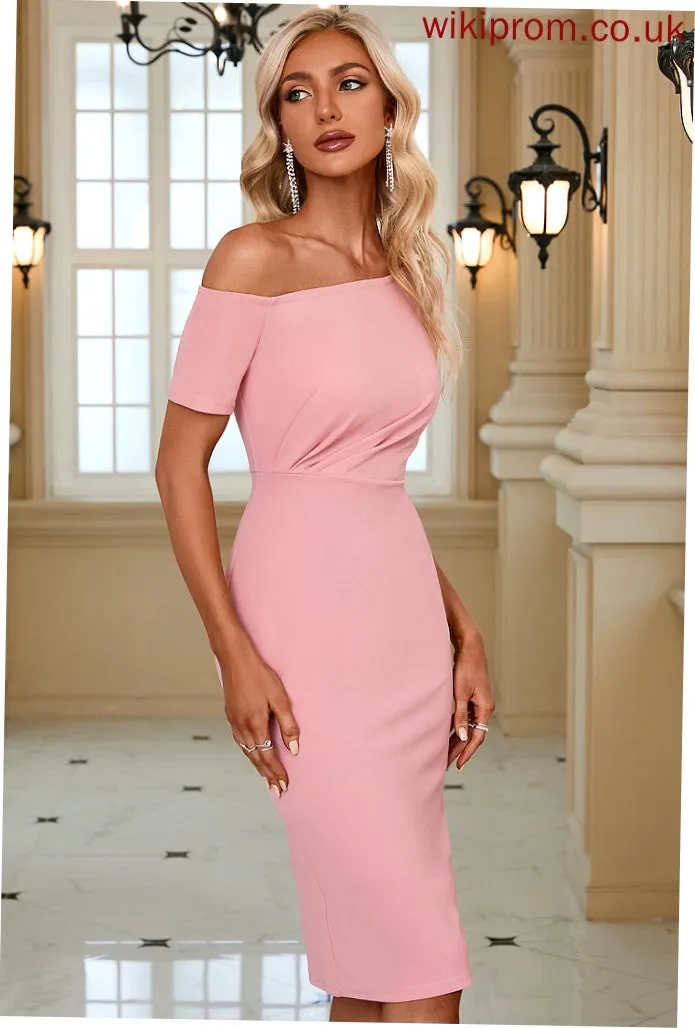 Elegant Bodycon Short Blends Midi Sleeves Erika Cotton Club Dresses Shoulder One Dresses