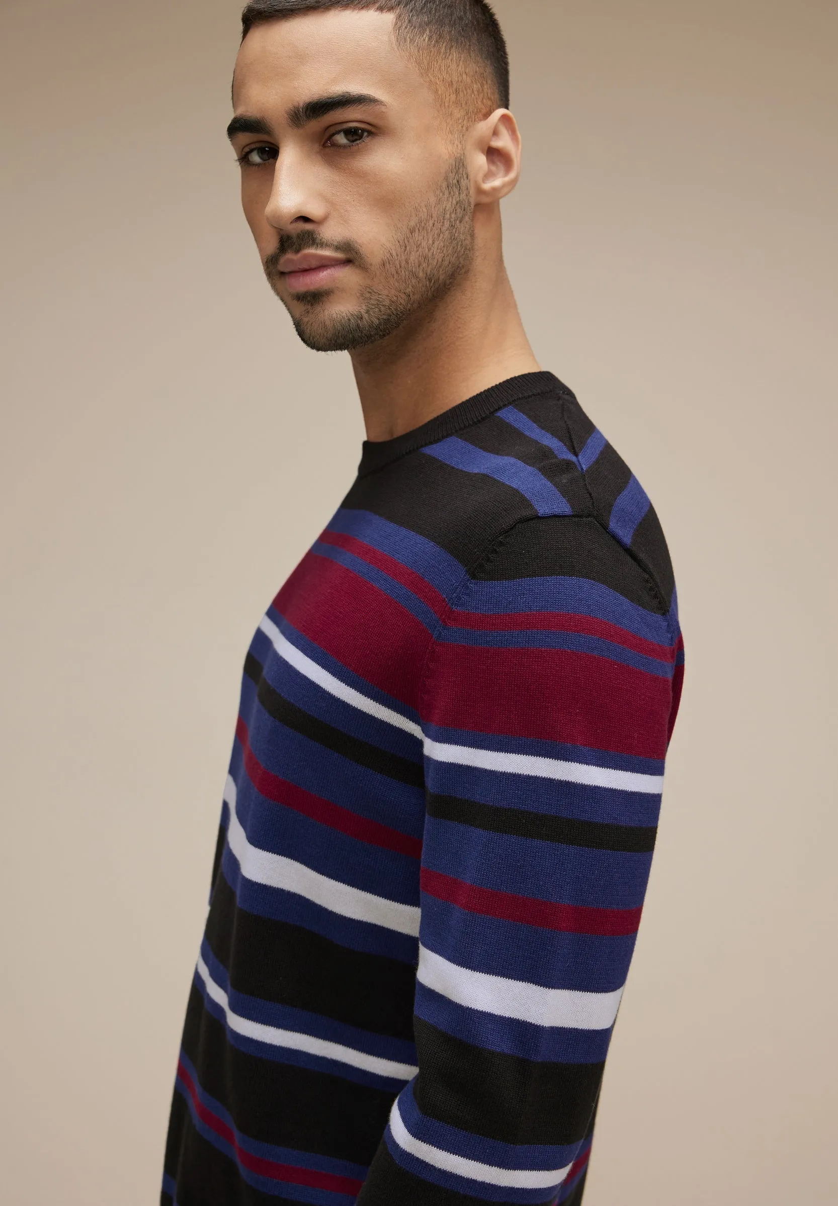 Feinstrick Streifenpullover