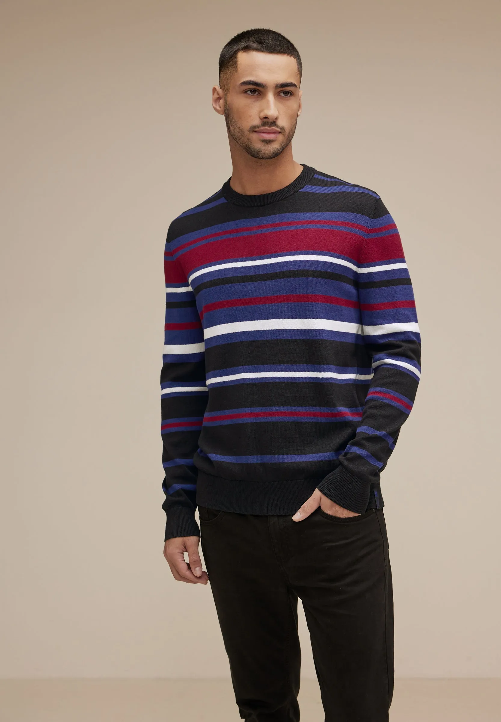 Feinstrick Streifenpullover