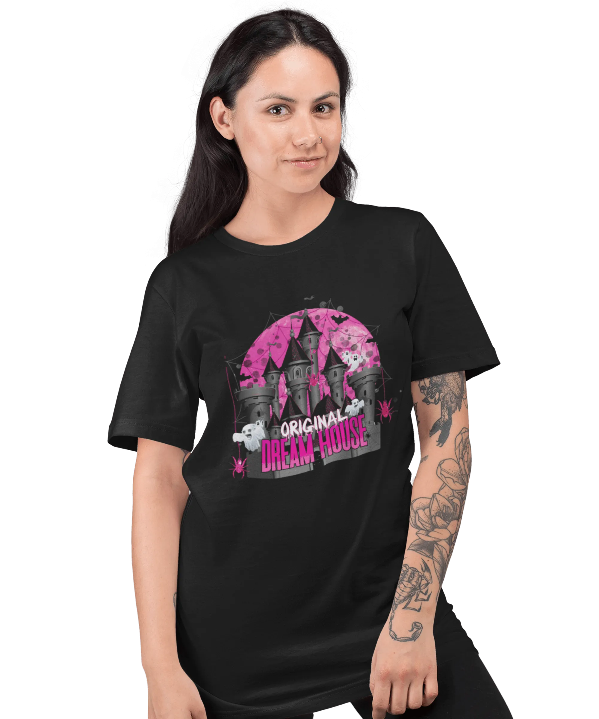 Gothic Barbie Dream House Adult Oversize Black or White T-Shirt