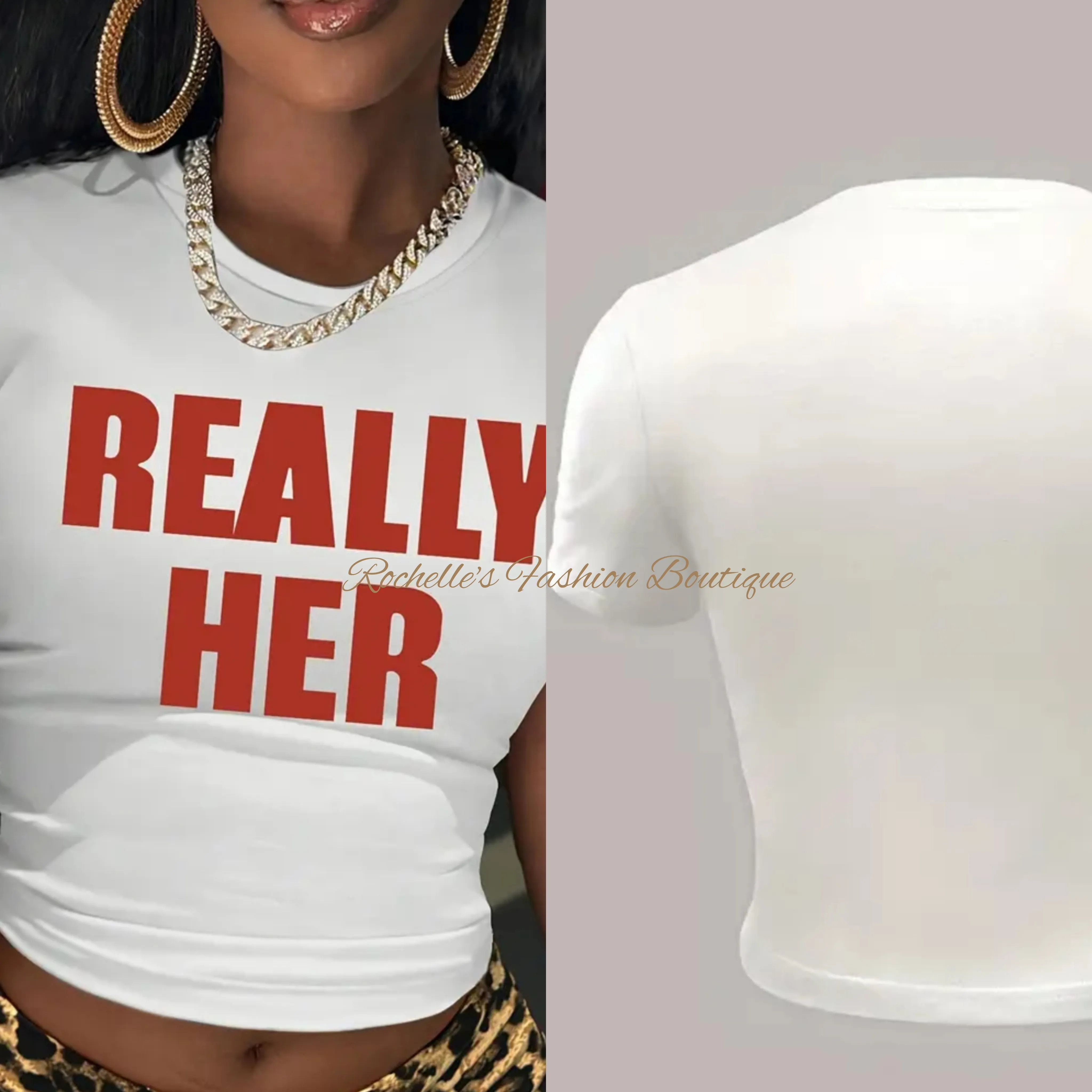 Green & Black Really Her Crop Top T-Shirt