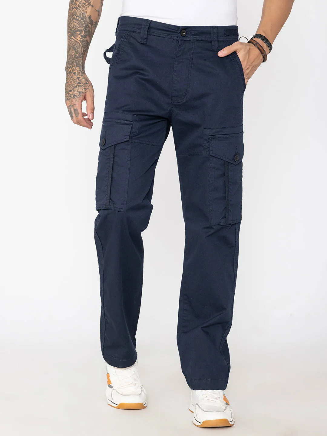 HEAVY DUTY NAVY CARGO six pockets