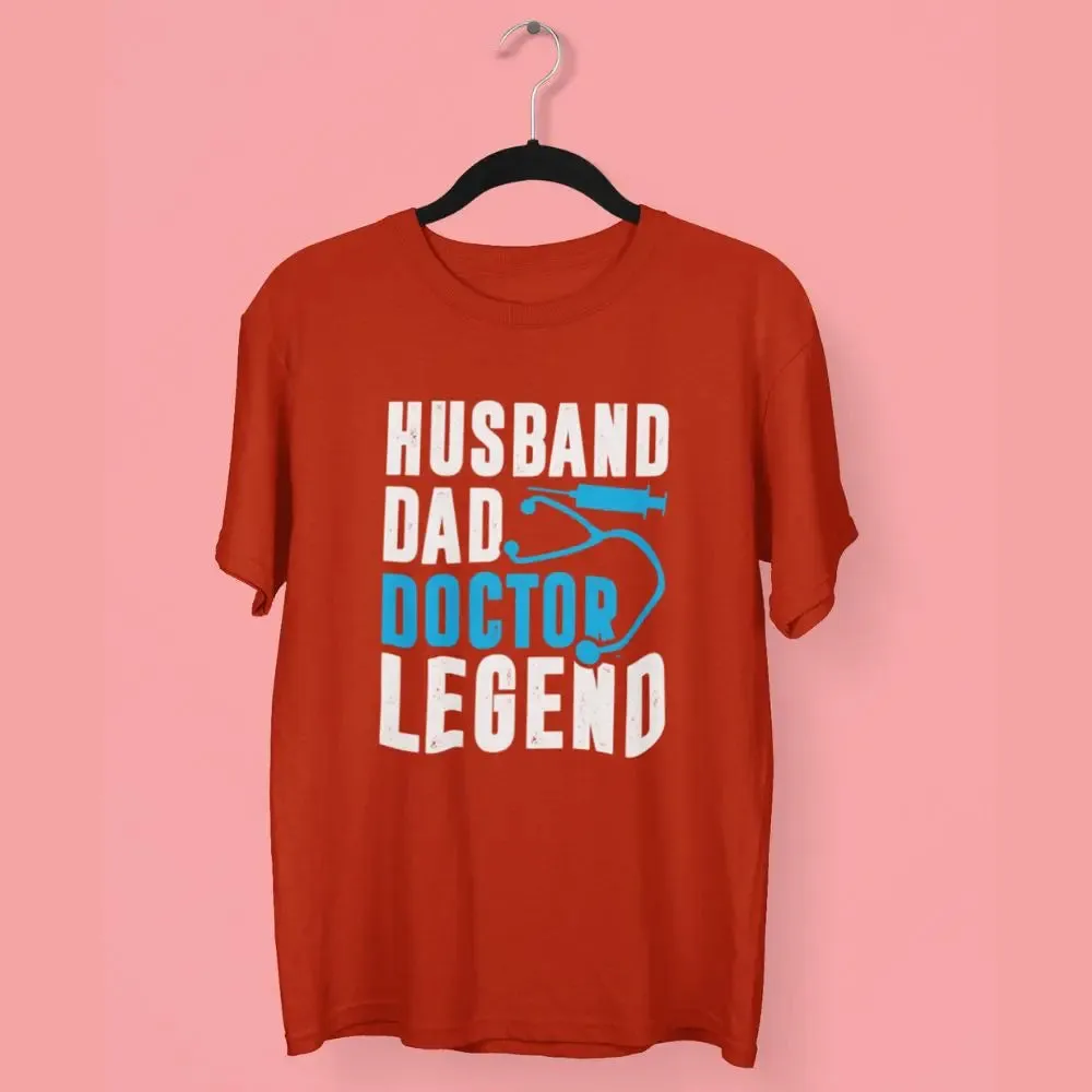 Husband Dad Doctor Legend Round Neck Half Sleeve Classic T-Shirt
