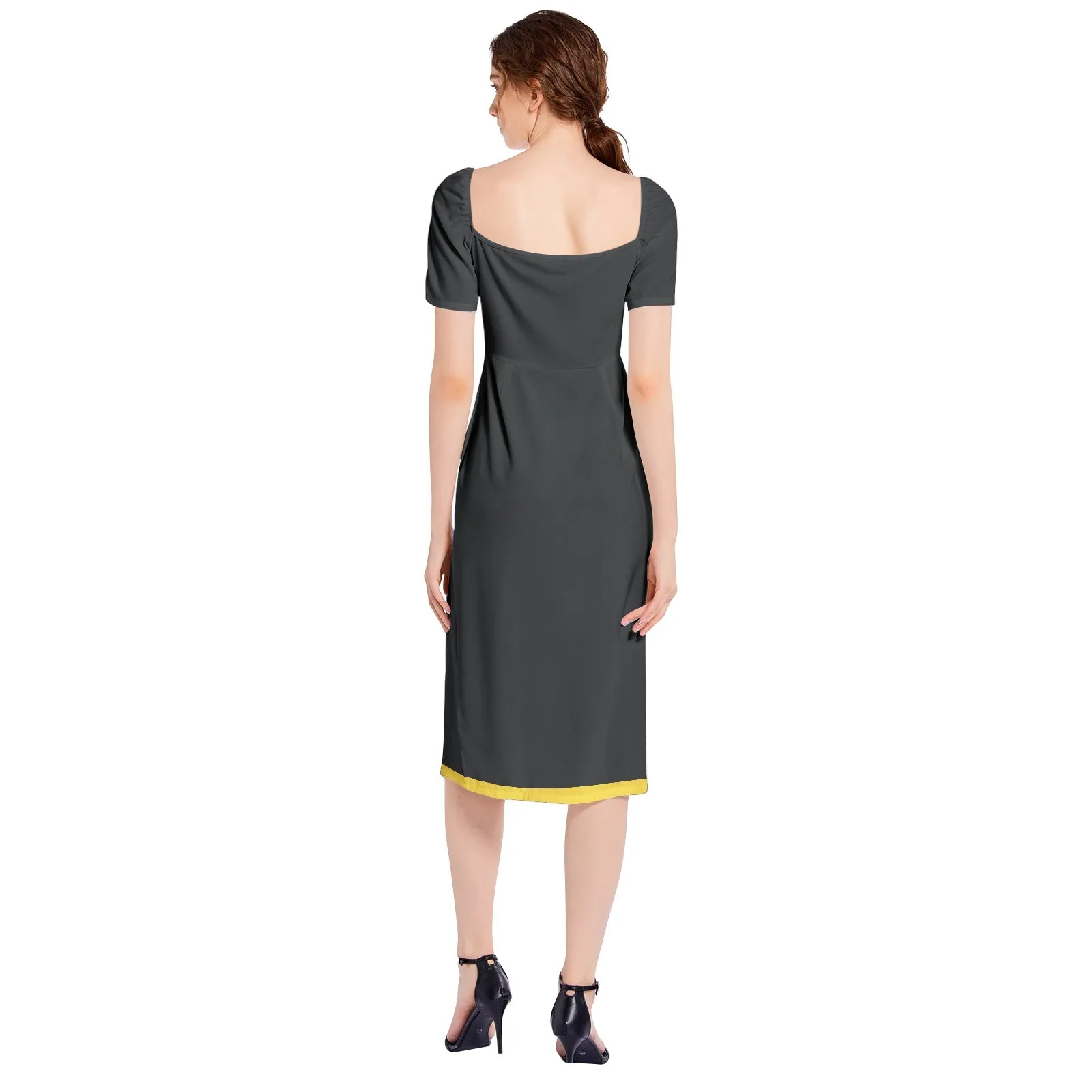 Jack O Lantern Split Thigh Midi Bodycon Dress