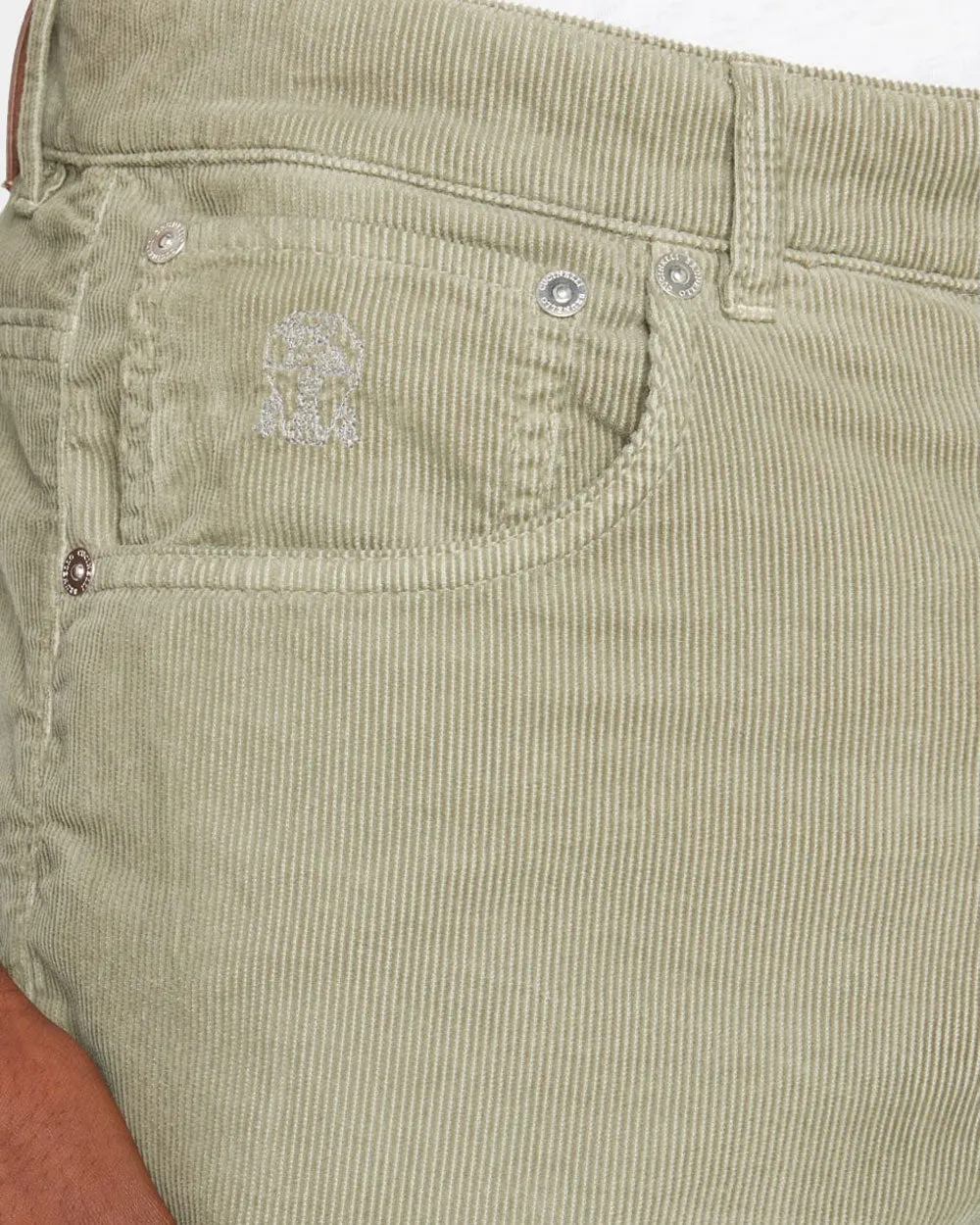 Khaki Green Fine Corduroy 5 Pocket Pant