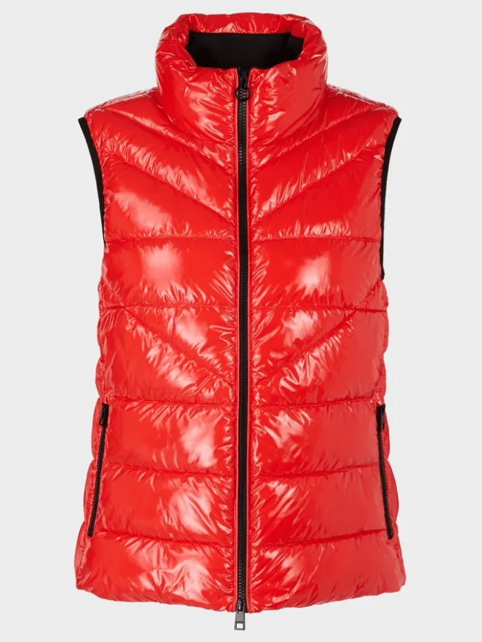 Marc Cain Sports Quilted Gilet With Thinsulate In Campari VS 37.01 W36 Col 278