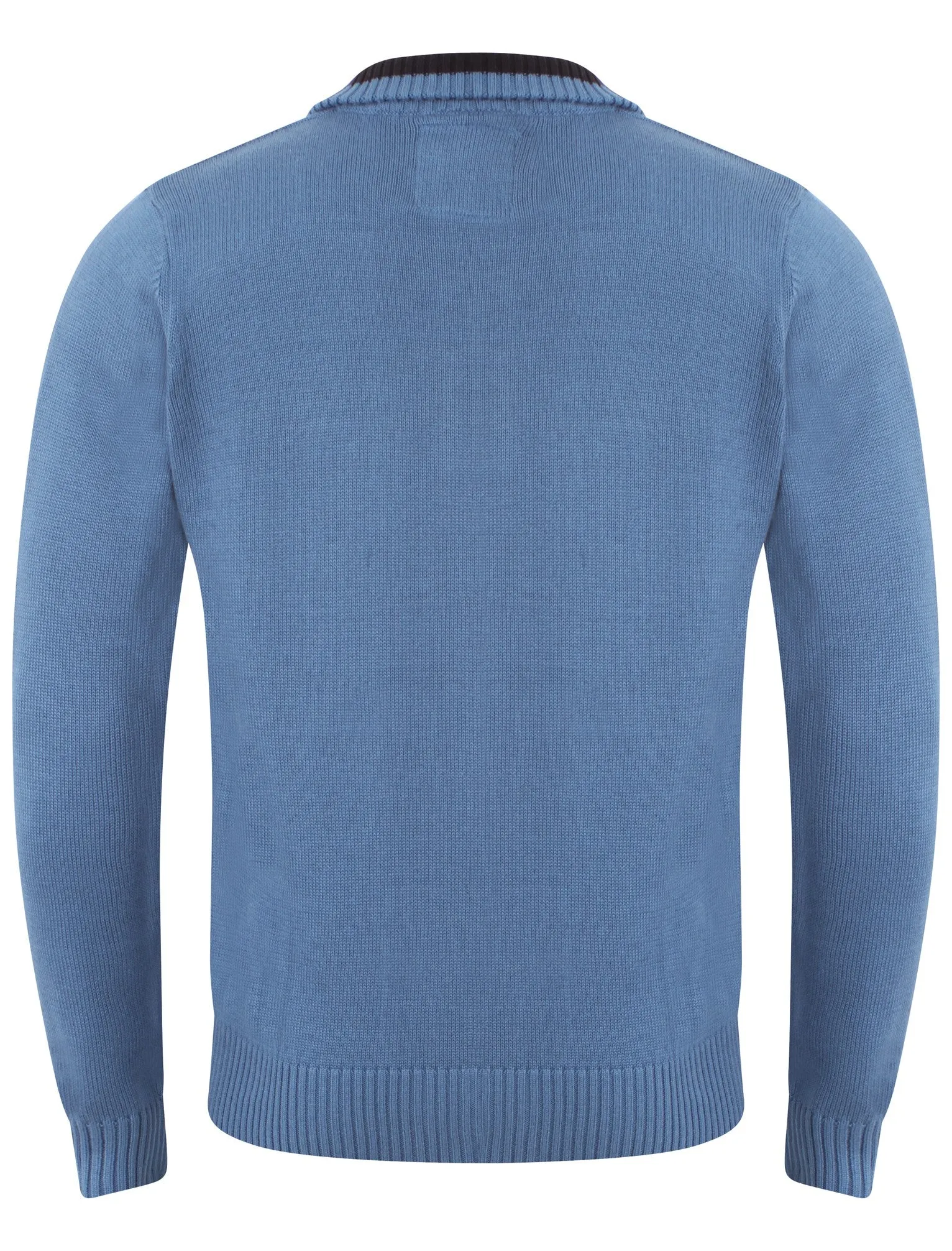 Men's Cotton Rich Zip Sweater in Blue
